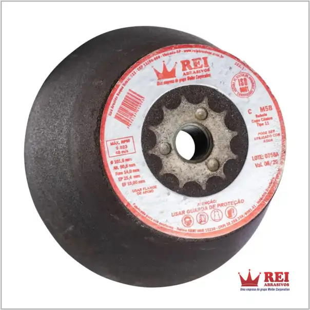 Rebolo Copo Cônico Rei Abrasivos - 4 Polegadas Gr 36_1