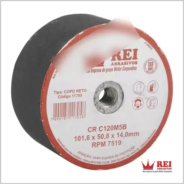 Rebolo Copo Reto Rei 4 Polegadas Gr120