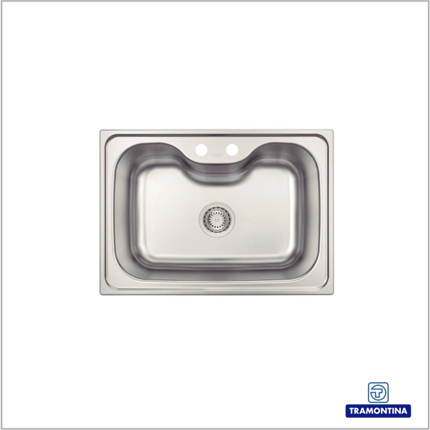 93806192 - Cuba Tramontina Morgana 60 FX Undermount em Aço Inox com Acabamento Escovado com Válvula 69x49 cm