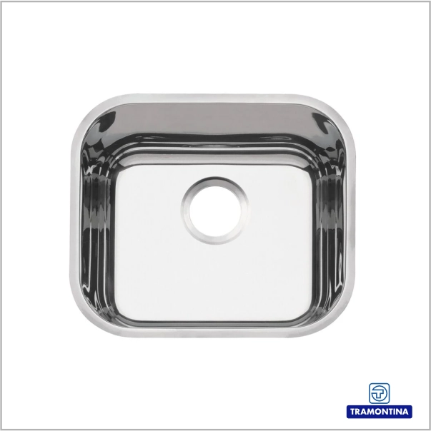 94020206 - Cuba de embutir Tramontina Lavínia 40 BL em aço inox alto brilho 40x34 cm