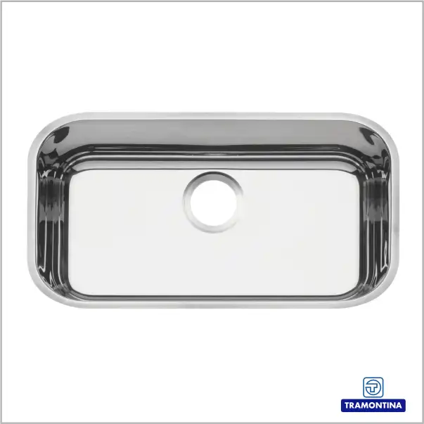 94024205 - Cuba de embutir Tramontina Lavínia 56 BL em aço inox alto brilho 56x34 cm