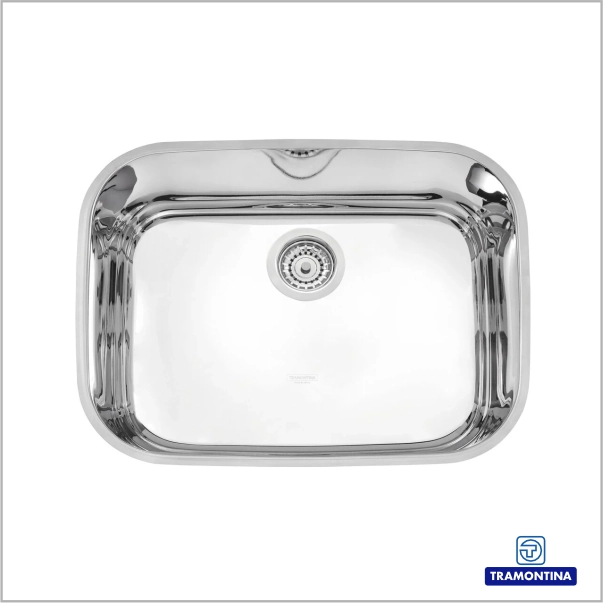 94027202 - Cuba de embutir Tramontina Lavínia 48 BL em Aço Inox Alto Brilho 48x34 cm